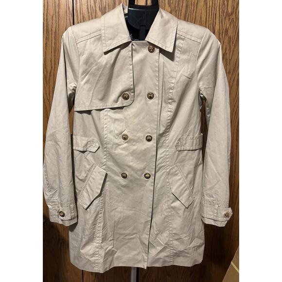 Tommy Hilfiger Khaki Double Breasted Rain Coat Medium Trench Parka Jacket - Picture 1 of 8